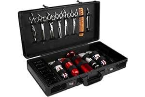 ‎KANGTEN Barber Case, Profi Stylist Tool Organizer Box mit Lock Tragbare Friseursalon Koffer Kämme Werkzeuge Tragetasche für Friseurstylisten