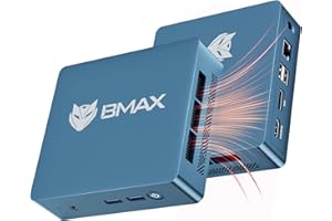 BMAX Mini PC W-11 Pro, Intel Celeron 5205U(1,9 GHz) 8 Go DDR4 RAM 256 Go M.2 NVMe SSD, Extensible to 64 Go/ 2 to, Mini Ordinateur de Bureau Double écran, WiFi 5, BT5.0, Tour PC pour l'école/Bureau
