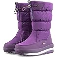 Snow Boots, Womens Ankle Wellies, Thermal Lining Winter Thick Water Proof Anti-Slip Hiking Rain Booties, Flat Grip Sole Classic Short Boots, for Outdoor Trekking Walking Ski