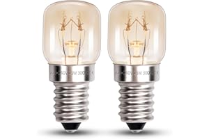 MOROTTY Lampadina Forno E14 T22 25W Luce Calda 2700K, 300℃ Tollerante, AC 220-240V, Lampadine 25W attacco E14 per Forno a Microonde, Cappa Cucina, Lampada di Sale, Dimmerabile, 120LM, set di 2