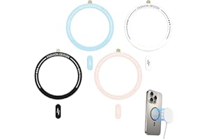 UNIKEEN Pegatina Anillo para Magsafe, 4 Piezas Universal Anillo Magnetico Movil Metal Ring Sticker Teléfonos Adhesivo Cargador Inalámbrico Adaptador Soporte de Coche para iPhone 17 16 15 14 13 12 11 Android