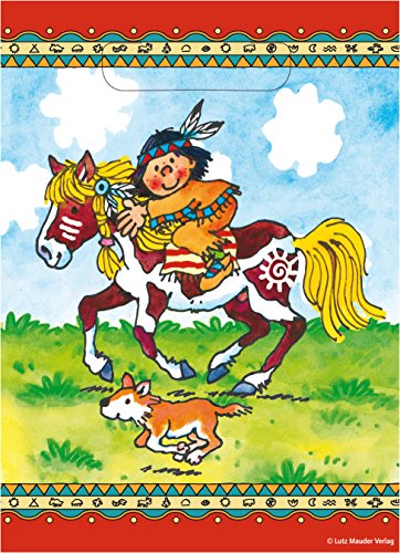8 Partytüten * INDIANER YANUK * für Geburtstagsfeier oder Mottoparty // Kinder Geburtstag Party Loot Bags Geschenktüte Motto Wilder Westen