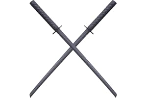 RKS DIFFUSION Pack 2 Katanas en Polypropylene Epee Haut de Gamme Sabre Noir ABS Entrainement 85cm Katana d'entrainement Epee de Frappe