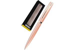 ONLINE stylo à bille Eleganza │ stylo-bille en métal │ stylo à bille rétractable en coffret cadeau │ recharge remplaçable │ encre noire │ étui exclusif, cadeau parfait, couleur rosegold