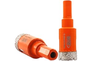 BGTEC Dry Diamond Core Drill Bit, 2Pcs 20mm Vacuum Brazed Hole Saw with Triangle Shank for Porcelain Tile Ceramic Granite Marble Masonry
