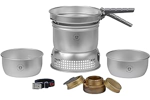 Trangia 27-1 GB Aluminium Cookset with Gas Burner, Complete Camping Cookware and Stove Set for Hiking, Backpacking, Fishing
