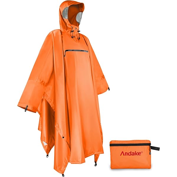 STANDWERK Regenponcho met unieke navigatiezak en kijkvenster voor wandelen, regencape voor heren en dames, geschikt voor trekking, outdoor