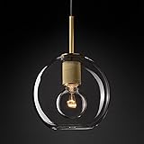 HJXDtech Lámpara colgante vintage industrial, Portalámparas de metal de latón cepillado, E27 Loft Bar DIY Lámpara colgante de