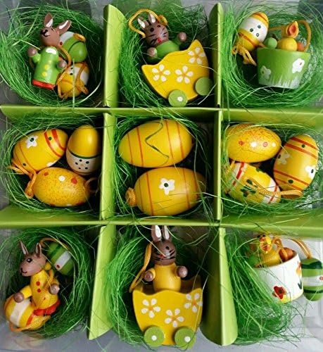 New Easter Wooden Eggs Bunny Flowers Chick Hanging Decoration Home Bucket Table Bonnet Basket Nest Kids Egg Hunt Deco 1-2cm
