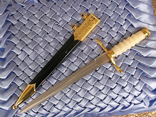 Replica NVA Generals Dolch mit Scheide 38cm goldfarben DDR Deko - 2