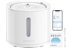PETKIT EVERSWEET Fontanna dla Kota 2L, Bezprzewodowa Pompa, Kontrola Aplikacji, Automatyczna Fontanna dla Kota i Psa, 25 dB Ciszy, 3 Tryby, Wiele Filtrów, Okno Poziomu Wody, Wskaźnik LED
