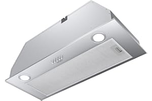 Hermitlux Hotte Aspirante Encastrable 75cm, Hotte de Cuisine à Évacuation ou Recyclage avec LED, Débit d'Air Puissant 620m³/h, 68dB, Inox