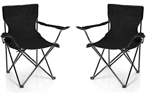 BigDean 2X Faltstuhl Campingstuhl Anglerstuhl mit Getränkehalter & Tragetasche - Anglersessel klappbar - Klappstuhl Gartenstu