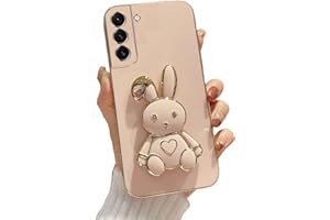RNRIEYTA Miagon Cuore Coniglio Cavalletto Custodia per Samsung Galaxy A25 5G,Elettrolitico Cover Morbida Sottile Silicone Protettiva Case con Coniglietto Stand Supporto