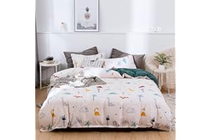 Odot Funda Nórdica Cama 90 - Funda Edredon de Microfibra 150x200 cm 3 Piezas con 2 Fundas de Almohada 50x75cm, Estampado a Reversible de Dinosaurio con Cremallera, para Camas Juveniles y Infantiles