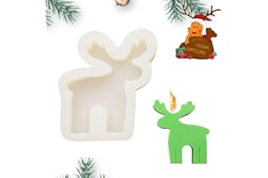 DONGZQAN Kerzenformen Zum Gießen Weihnachten, Elch Kerze Silikonform, Silikonform Weihnachten, Für Handgemachte Seifen, Kerzen, Backformen, Innendekoration.