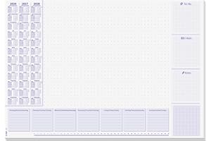 SIGEL H6355 Sous-mains en papier, calendriers sur 3 ans et semainier, design lilac, A2 (59.5 x 41 cm), lilas et blanc, 30 feuilles