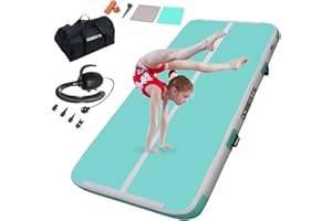 DOBESTS Inflatable Air Tumbling Mat - 6.6/10/13/16/20 ft with 4/8 inch Thickness for Home Gymnastics Training, Yoga, Water, Dance