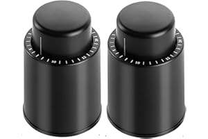 ‎JOQINEER [2 PACK] Zatyczki do wina, zatyczki do wina wielokrotnego użytku, próżniowy pojemnik na wino z zapisem skali czasu, korki do pomp próżniowych oszczędzające wino Utrzymuj wino naprawdę świeże