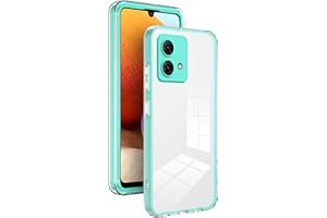 WOKEZ Custodia per Motorola Moto G84, Phone Cover per Motorola G84 con Colori Cornice e Trasparente PC, Antiscivolo Rugged Custodia per Moto G84 con Cuscino-Vert