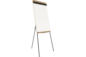 Rocada | Flipchart | Supporto a tre gambe | Lavagna bianca con supporto e telaio in legno | Treppiede regolabile in altezza | lavagna a fogli mobili a secco e magnetica, 69 x 115 cm - bianco