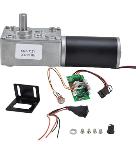 Motor De CC, Motor De Baja Velocidad Ajustable Del Motor Del Engranaje Del Metal 12V / 24V 10-600rpm 35W CW/CCW(24V 200 Rpm