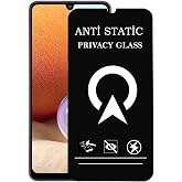KZY İLETİŞİM Samsung Galaxy A32 ile uyumlu Tam Kaplayan Anti Statik G&ouml;r&uuml;nmez Safir Ekran Koruyucu Hayalet Cam