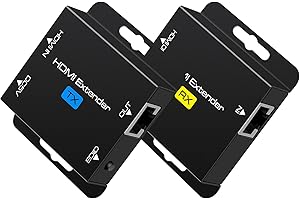 VPFET HDMI Extender Over ethernet Cat5e Cat6 200FT HDMI Ethernet Adapter Transmitter Sender Receiver Repeater Balun Support 1080P@60Hz 3D POC Copy EDID Up to 1920x1200