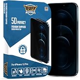 BUFF LABS iPhone 12 Pro 5D Privacy Tam Kaplayan Hayalet Ekran Koruyucu