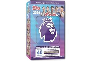 Topps Premier League 2026 - Debüt-Edition - Mega Tin (Big Game Baller). Enthält 40 Karten Plus 3 Big Game Baller LE-Karten.