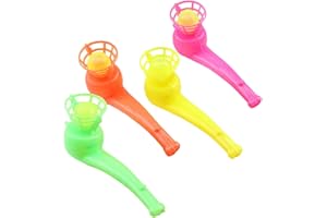 Anloximt 4er-Pack Ballblasspielzeug Schwimmende Blasrohrbälle für Kinder Pfeifenballspielzeug Bälle Balance-Blasspielzeug für Kinder Erwachsene Geburtstagsfeierbevorzugung (zufällige Farbe)
