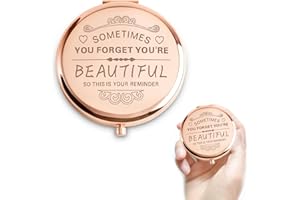 FAMIDIQGO Prezenty urodzinowe dla kobiet, kompaktowe lusterko do makijażu, prezent dla kobiet, festiwal, Walentynki, Boże Narodzenie, Dzień Matki, impreza z okazji ukończenia szkoły