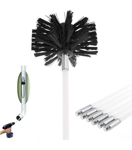 ULTRABRUSH B | Reinigingsset voor pelletkachel, 2 schoorsteenborstels, compatibel met alle soorten schoorstenen, ultra-robuust en glijdend gecoat staaldraad. (3 meter
