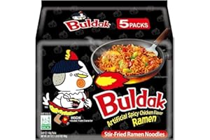 GENERIC Bulldak Hot Chicken Ramen - 140g (Pack of 5) | Spicy Korean Noodles for Heat Lovers | Extreme Spiciness | Quick & Easy Meal | Authentic Korean Flavour