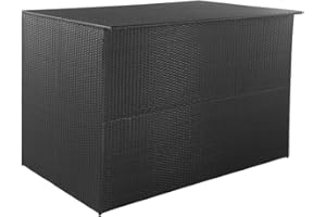 vidaXL Contenitore per Esterni in Polyrattan Nero Portaoggetti Cassa Baule