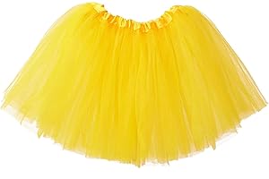 Msrlassn Gonna Tutu Donna Classico Elastico 4 Strati Tutu Gonna in Tulle per Vestito Festa Danza