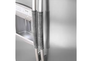 SUMSEA 2 Stück Kühlschrank Türgriff Abdeckung Schutz, Küchengeräte Handschuhe Kühlschrank Mikrowelle Geschirrspüler Tür Tuch Protector, Fängt Drips, Fleck und Fingerabdruck Staubschutz (Grey)
