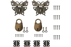 CYIOU 12 Pezzi Antico Lucchetto a Farfalla Lucchetto con Orso Mini Lucchetto Retrò con Serratura a Chiave con Vite per Portagioie Valigia Scatola di Legno