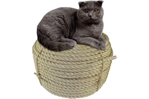 HJUMARAYAN Corde en sisal pour Arbre à Chat - 8 mm x 30 m - Accessoires pour Arbre à Chat - Pièces de Rechange,DIY Meubles à griffer pour Chat - Arbre à Chat