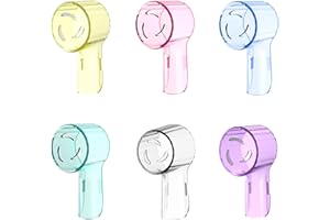 OWNFEEL 6 Pcs Electric Toothbrush Head Covers Compatible with Oral B iO Brush Heads, Plastic Toothbrush Head Protector Cap, Colorful Transparent Dustproof Toothbrush Protective Case for Travel Family