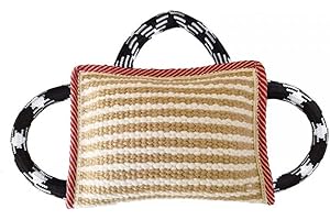 DONGKER Manicotto per Cani,Cuscino Morso per Cane da Addestramento in Iuta con 3 Manici per il Gioco Interattivo di Cani di Taglia Medio Grande