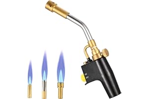GJCrafts MAPP Propane Torch, Gas Torch with 3 Nozzles/Tips, Multi Purpose Trigger Start Propane Torch, MAPP Torch Kit for Cooking, Searing Steak,Gas cylinders not Included