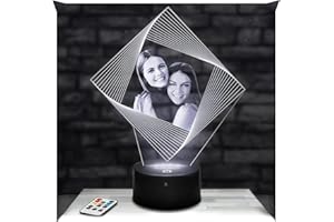 Lampephoto.fr - Personalised lamp with photo and text by laser engraving. Birthday gift photo lamp gift idea for Christmas. Gift for men and women. 3D lamp with picture. Photo gift