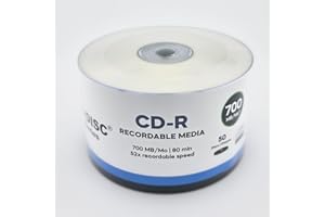 ACU-DISC Pro-Series Blank CD-R80 700MB 52x 80min Blank Discs UV Protection Hard Coat Anti-Scratch Surface – Perfect for Photos & Videos – Compatible with Any CD Drive 17660 – 50 Pack