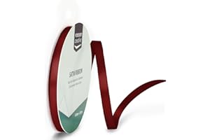 Vaessen Creative Ruban Satin - Rouge Foncé - 100 m x 6 mm - Bolduc - Biais de Couture - pour Cadeau, Emballage, Bouquet Mariage, Cheveux et Ballon