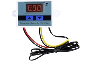 LEIBOCHAO XH-W3001 Digitaler Temperaturregler 12V mit Wasserdichter Sonde, Mikrocomputer Thermoregler, Programmierbarer Temperaturregler (12 V / 120 W)