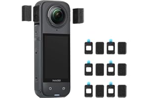 SEASKY [6 pares] Accesorios de espuma resistente al viento que reducen el ruido para cámara de acción deportiva Insta360 X4 X3 X2 Gopro Hero 13/12/11//10/9 negra