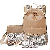 MingTai Backpack Mochilas Escolares Mujer Mochila Escolar Lona Bolsa Casual Para Chicas Bolsa De Hombro Mensajero Billetera Caqui