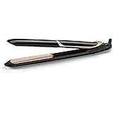 BaByliss ST393E Plancha de pelo profesional, iónica, placas flotantes extra largas de cerámica de titanio, 6 ajustes de 140ºC