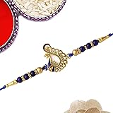 The Purple Tree Beautiful Handmade Peacock Rakhi With Card For Brother, Rakhi for bhai, Rakshabandhan Gift for brother, Rakhi Thread, Rakhi Gift: 